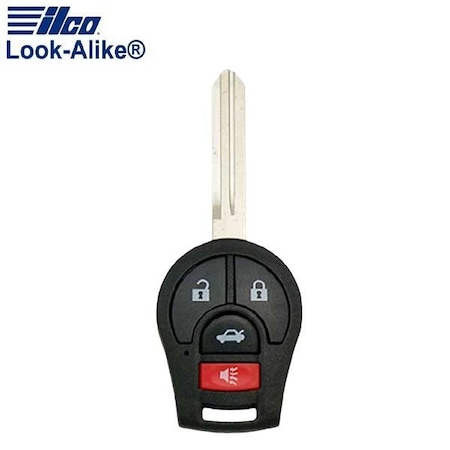 Ilco LAL RHK-NIS-4B2 NISSAN 4 BUTTON REMOTE HEAD KEY ILCO-AX00011280